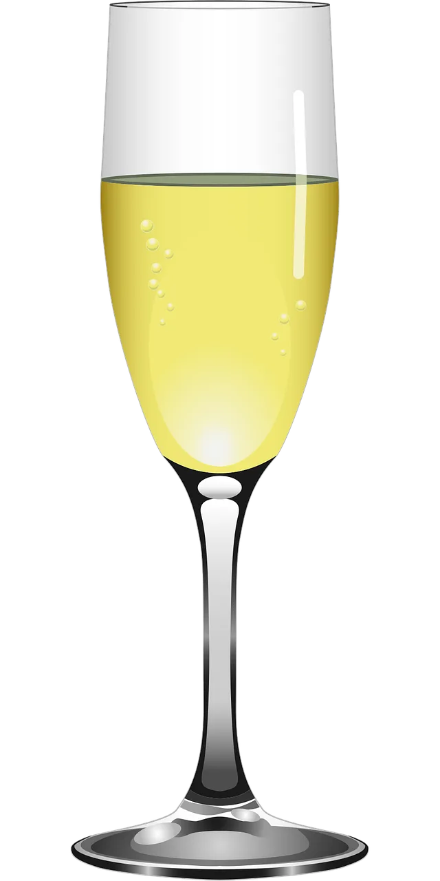 Glass Champagne Bubbly Stickdatei – Herzen & Liebe