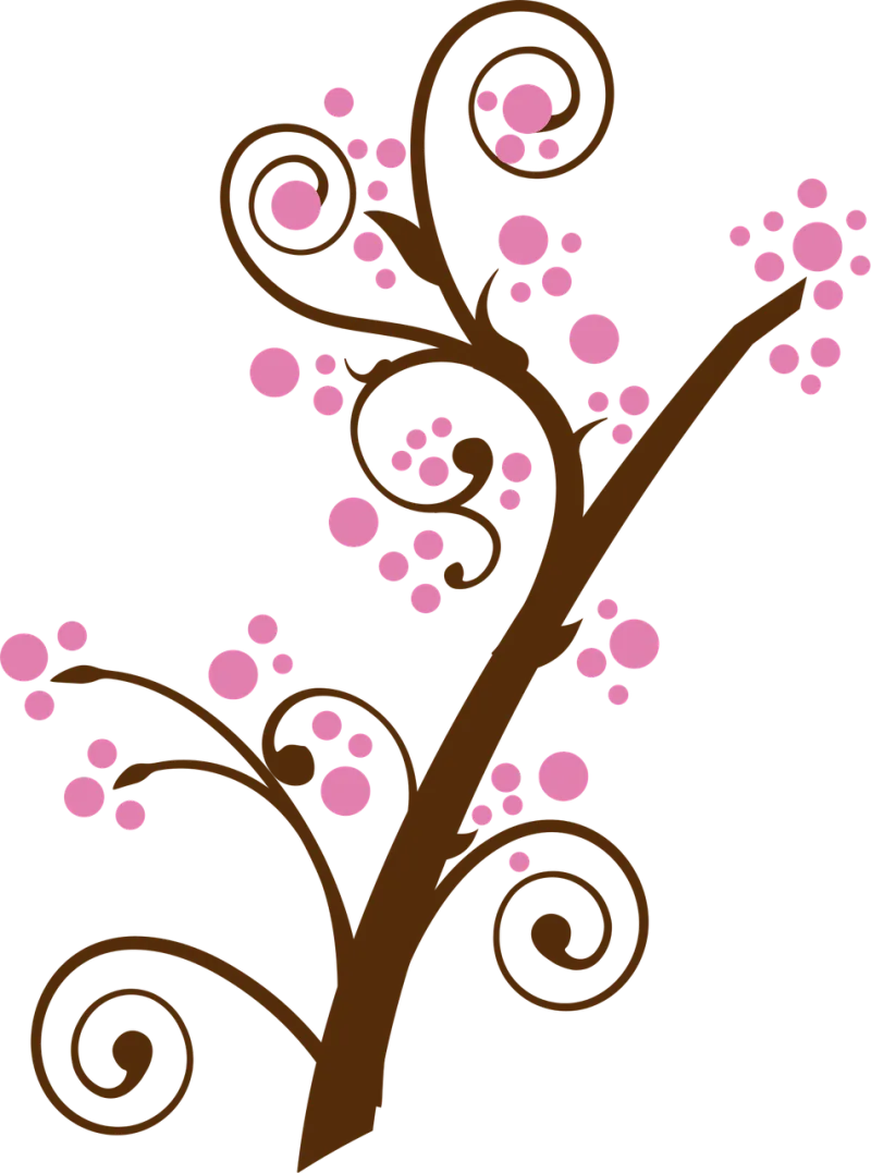 Floral Twig Branch Stickdatei – Natur