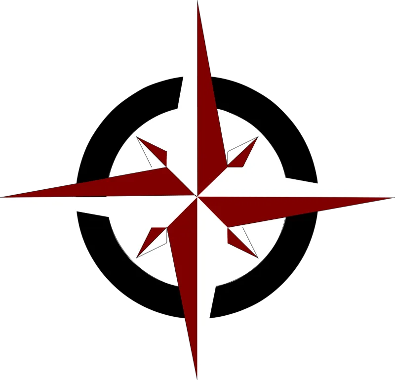 Compass rose South North Stickdatei – Blumen