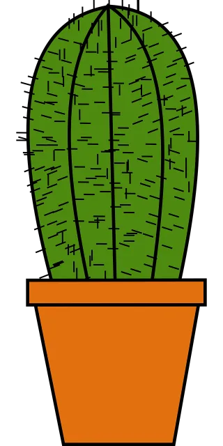 Cactus Clay pot Green Stickdatei