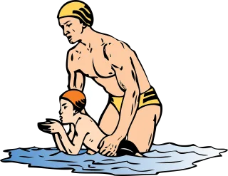 Swimming lessons Swimming instructor Summer vacation Stickdatei