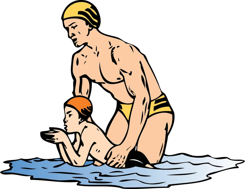 Swimming lessons Swimming instructor Summer vacation Stickdatei – Sport