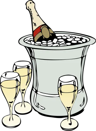 Champagne Ice Glasses Stickdatei – Essen & Trinken