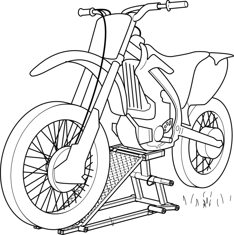 Motorcycle Sketch Black Stickdatei – Fahrzeuge