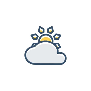 Cloud Sun Icon Stickdatei – Natur