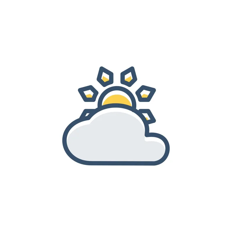 Cloud Sun Icon Stickdatei – Natur