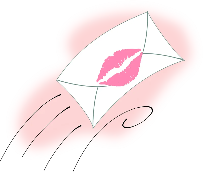 Letter Lips Kiss Stickdatei – Herzen & Liebe
