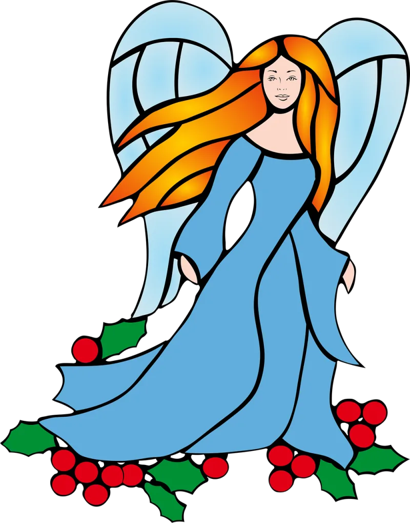 Angel Holly Wings Stickdatei – Weihnachten