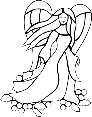 Angel Holly Wings Stickdatei – Weihnachten