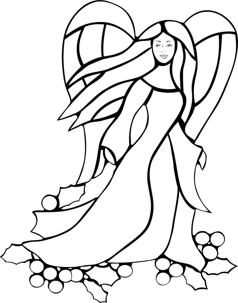 Angel Holly Wings Stickdatei – Weihnachten