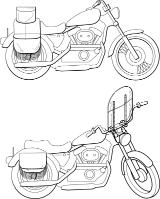 Motorcycle Vehicle Transportation Stickdatei