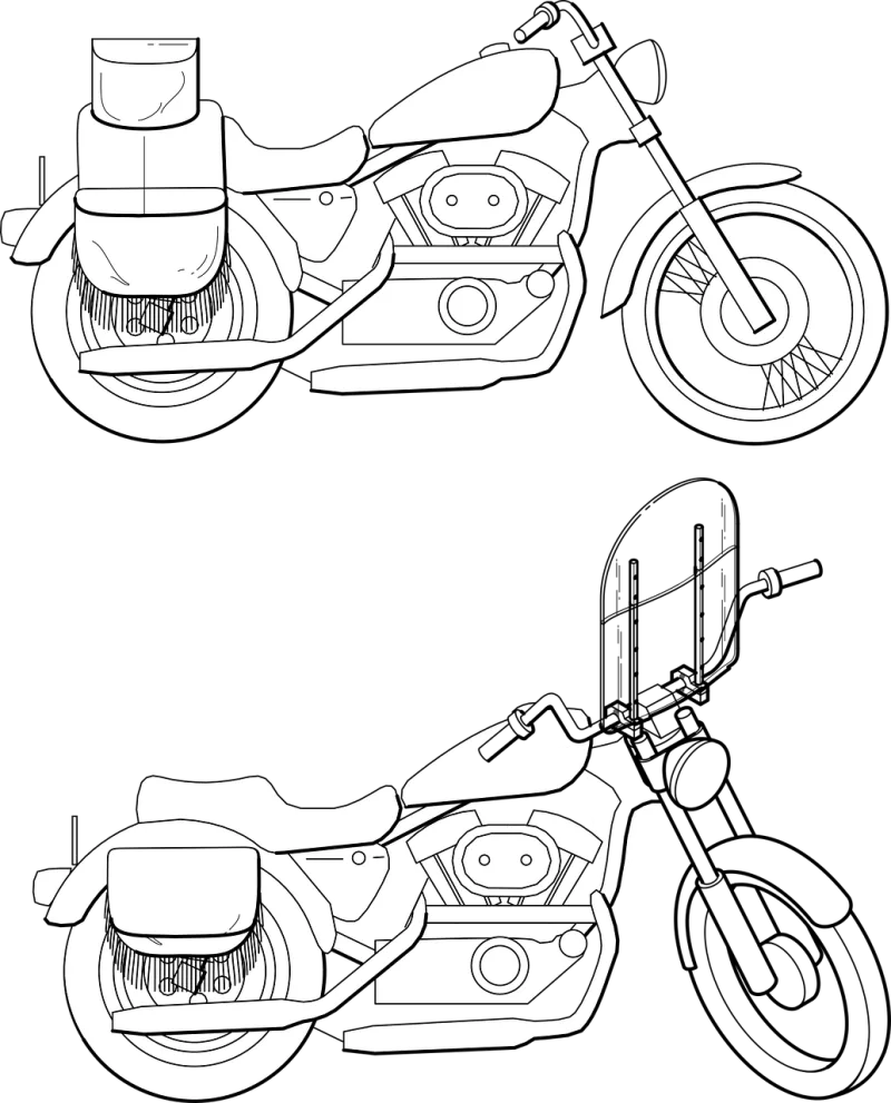Motorcycle Vehicle Transportation Stickdatei – Fahrzeuge