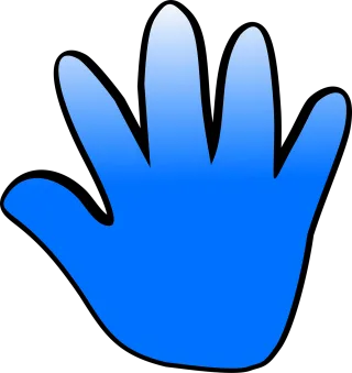 Fingers Palm Blue Stickdatei