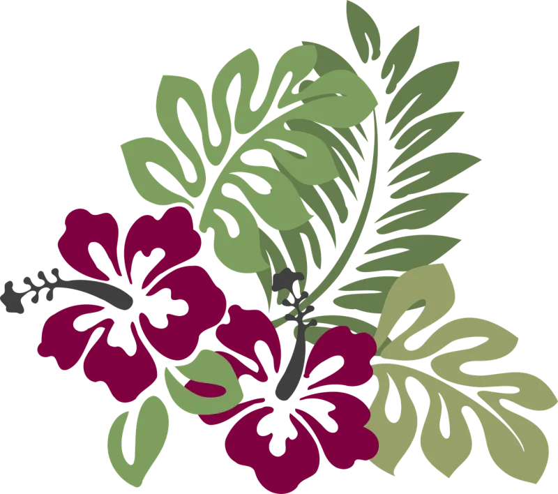 Hibiscus Burgundy Foliage Stickdatei – Blumen