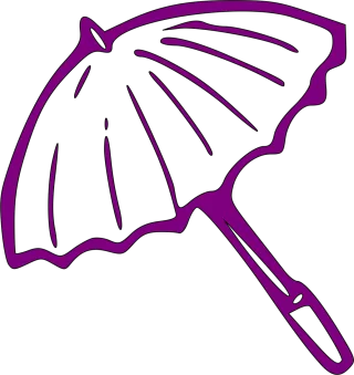 Umbrella Rain Purple Stickdatei