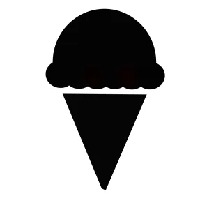Cone Ice cream Black Stickdatei