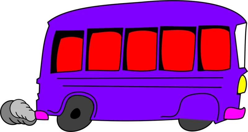 School bus Purple Bus Stickdatei – Fahrzeuge