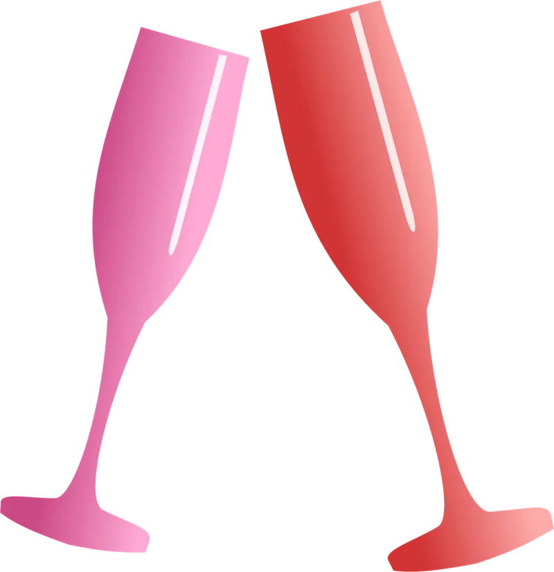 Champagne Toasting Cheers Stickdatei – Herzen & Liebe