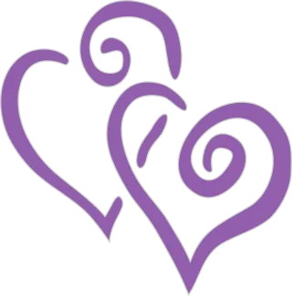 Hearts Double Purple Stickdatei – Herzen & Liebe