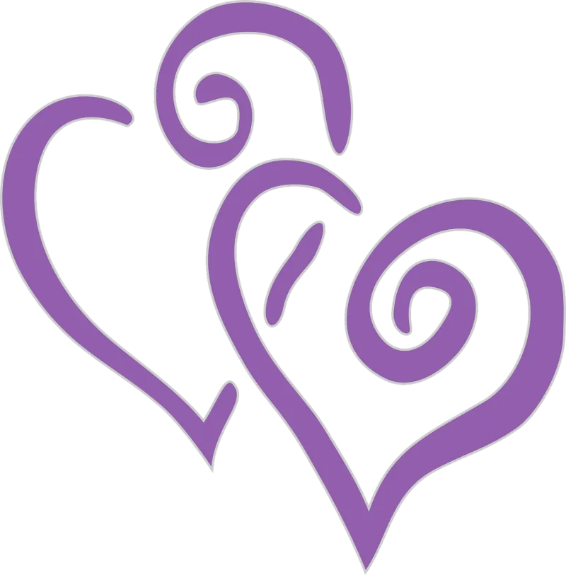 Hearts Double Purple Stickdatei – Herzen & Liebe