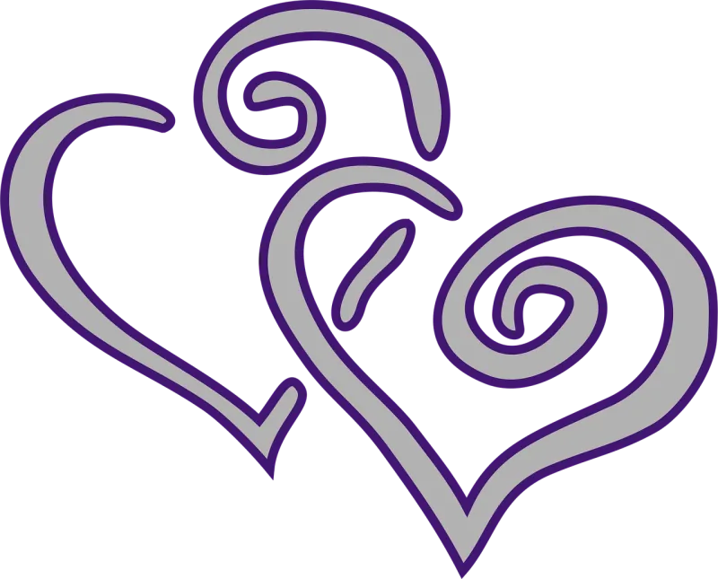 Hearts Two Purple Stickdatei – Herzen & Liebe