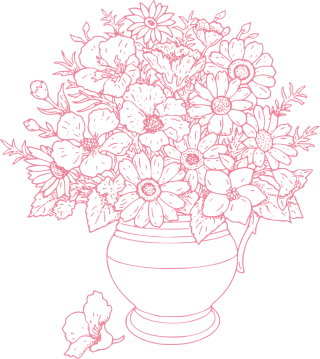 Flowers Vase Flower vase Stickdatei