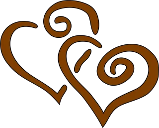 Hearts Brown Together Stickdatei