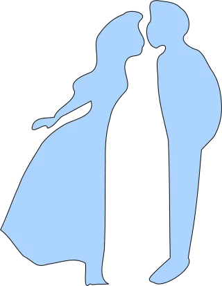 Kissing Blue Wedding Stickdatei