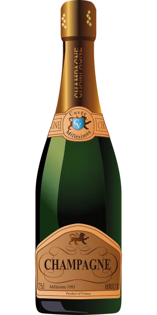 Champagne Green Bottle Stickdatei – Essen & Trinken