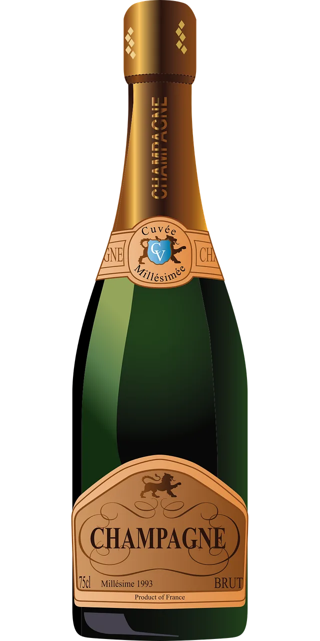 Champagne Green Bottle Stickdatei – Essen & Trinken