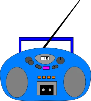 Tape recorder Radio Blue Stickdatei