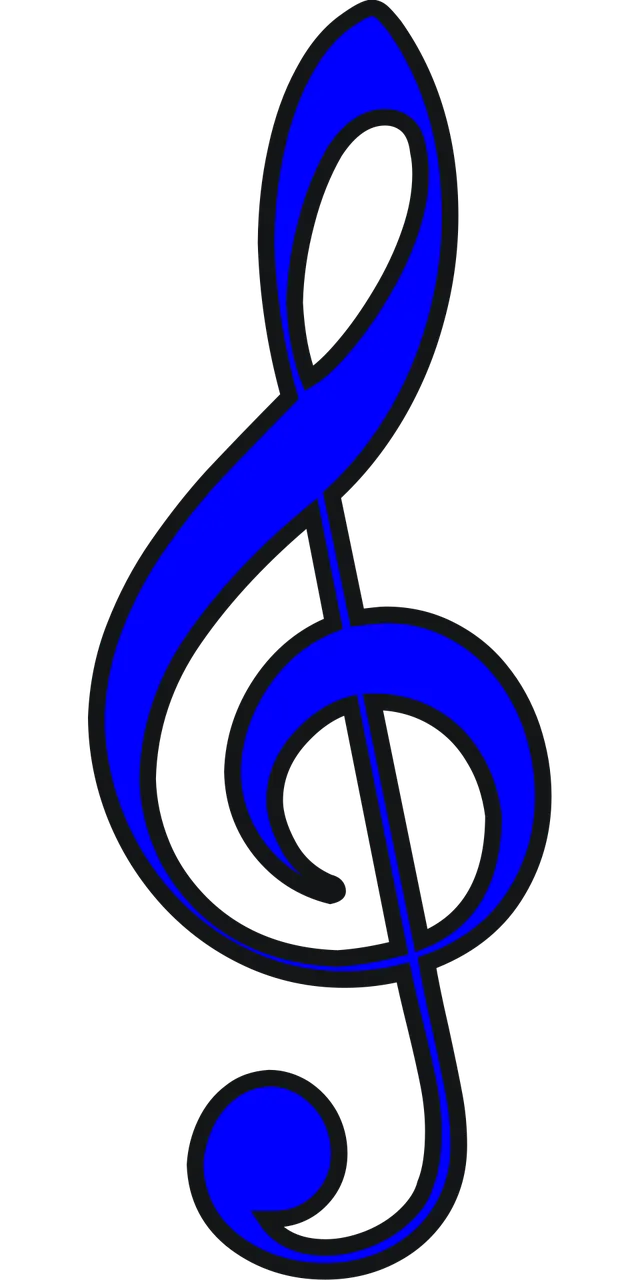 Clef Trebble Blue Stickdatei – Musik