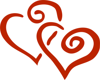 Hearts Red Intertwined Stickdatei