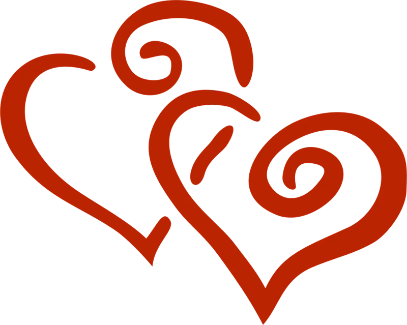Hearts Red Intertwined Stickdatei – Herzen & Liebe