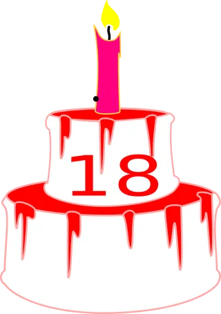 Candle Birthday cake 18 Stickdatei – Essen & Trinken