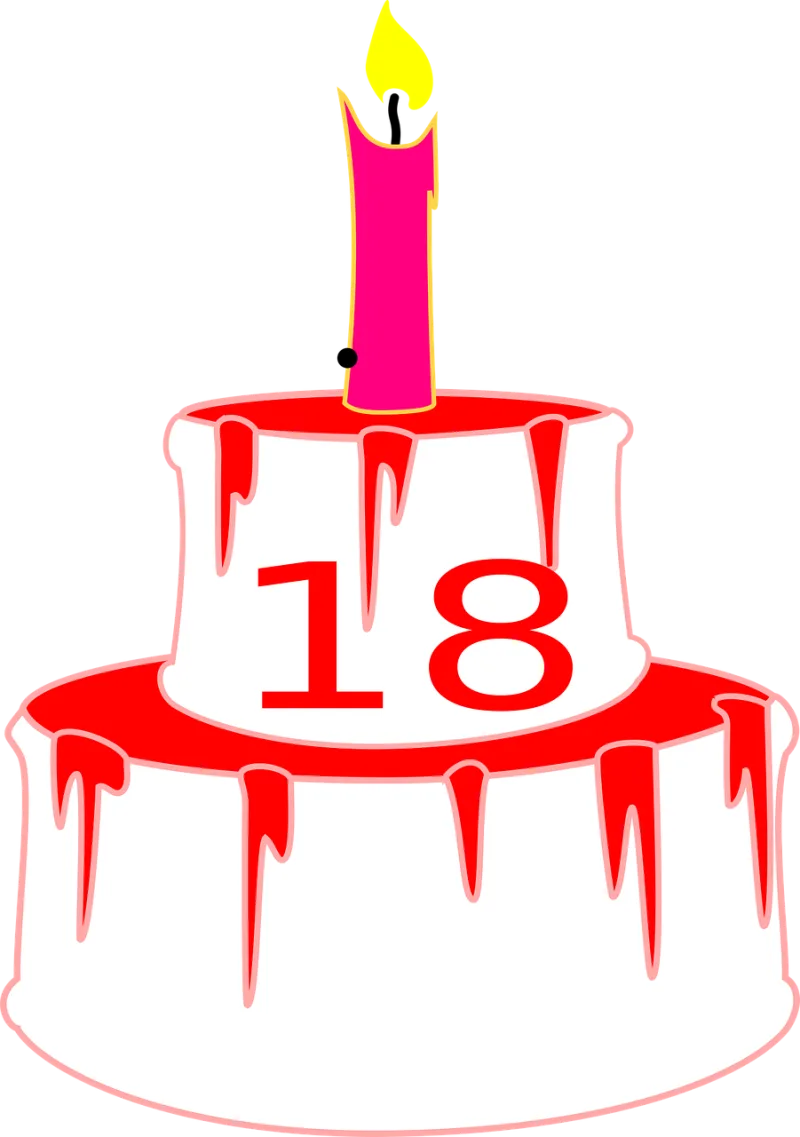 Candle Birthday cake 18 Stickdatei – Essen & Trinken