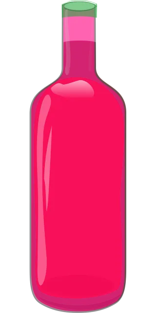 Wine Bottle Pink Stickdatei