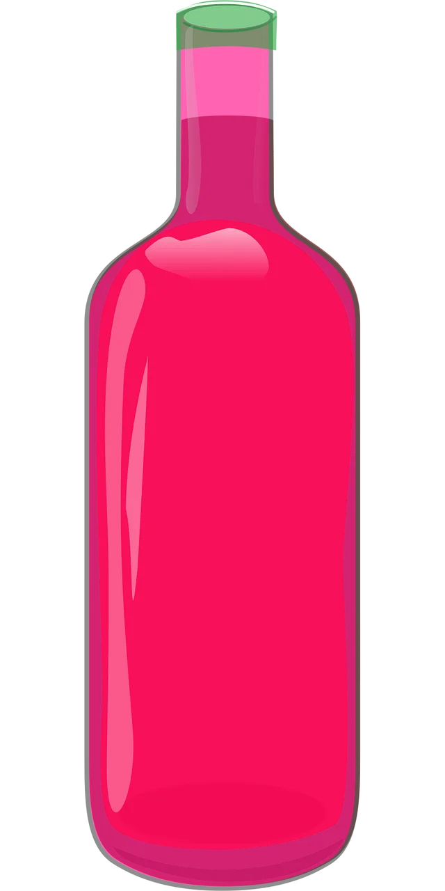 Wine Bottle Pink Stickdatei – Blumen