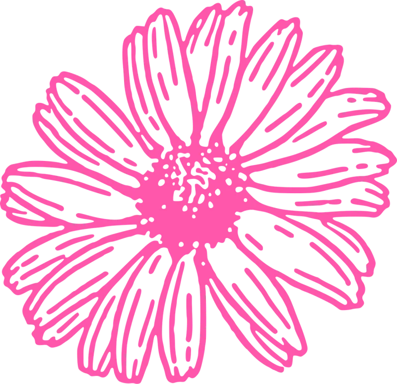Daisy Flower Pink Stickdatei – Blumen