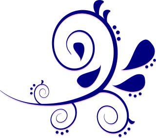 Paisley Blue Curves Stickdatei – Blumen