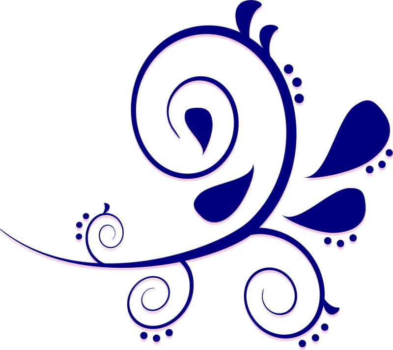 Paisley Blue Curves Stickdatei – Blumen