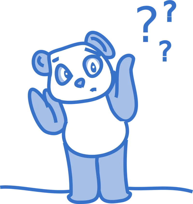 Panda Confused Questions Stickdatei – Tiere