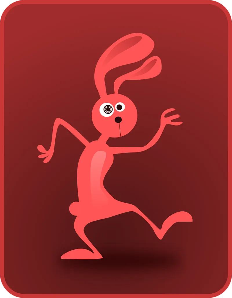 Rabbit Pink Dancing Stickdatei – Tiere