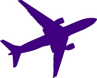 Airplane Silhouette Purple Stickdatei
