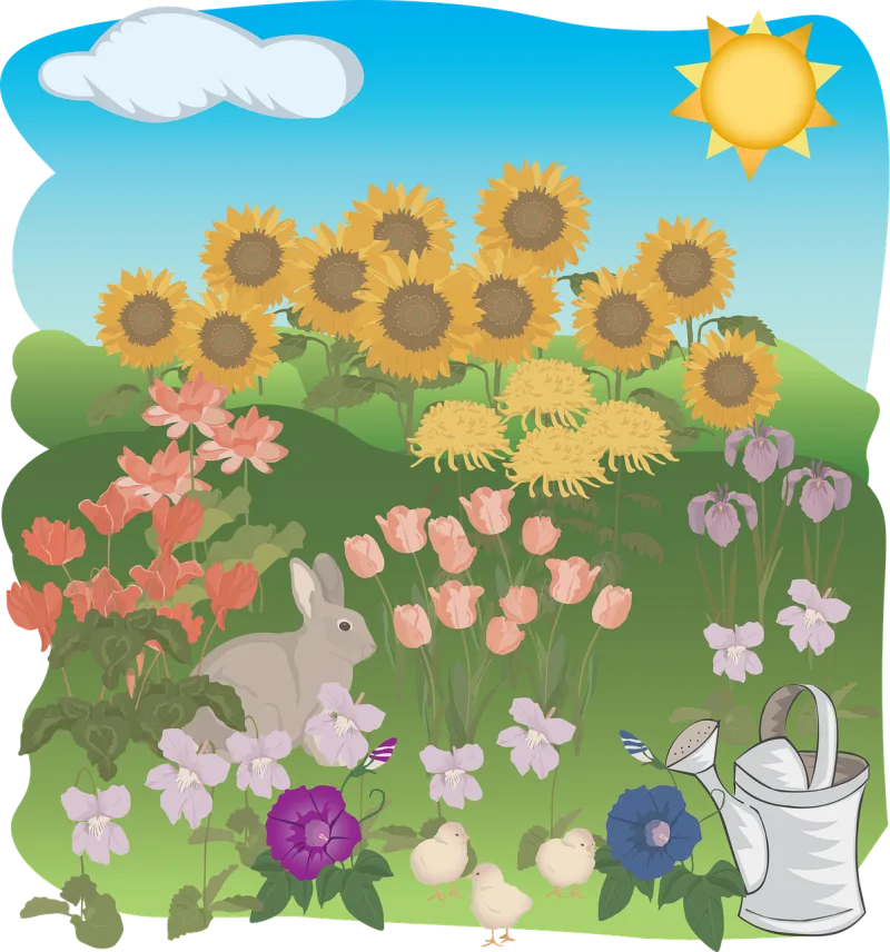 Flower Flora Summer Stickdatei – Natur