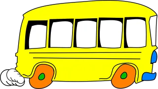 Bus Yellow Cartoon Stickdatei