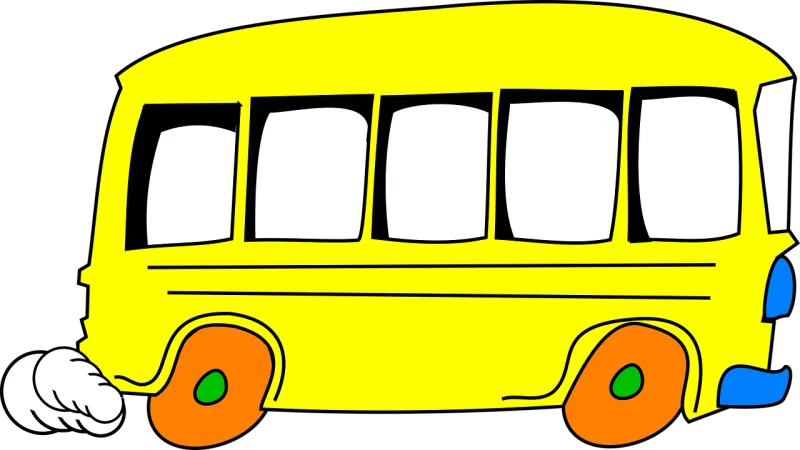 Bus Yellow Cartoon Stickdatei – Fahrzeuge