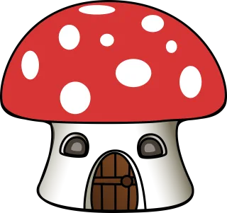 Mushroom House Cartoon Stickdatei – Natur