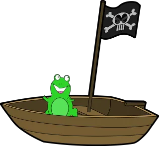Boat Frog Smiling Stickdatei