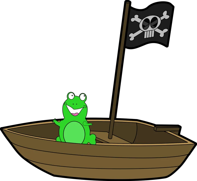 Boat Frog Smiling Stickdatei – Kinder